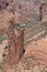 Portrait view of Spider Rock at Canyon De Chelly National Monument in the Four Corners Region of Arizona