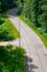 Portrait View of a Winding Concrete Road