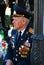 Portrait of a war veteran. He wears many awards.