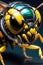 Portrait of a wasp wearing cyberpunk style glasses