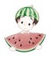 Portrait of watermelon baby