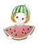 Portrait of watermelon baby