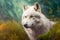 portrait of a wolf looking into the distance. Generative AI, Generative, AI