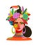 Portrait of woman in brazil carnival outfit. Vector isolated abstract illustration. Design elements for carnival concept