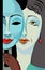 Portrait of woman in cubist style - 19-180