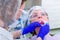 Portrait of woman on dentist preventive examination in stomatology clinic.