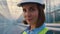 Portrait woman engineer examining production factory inspection process smiling