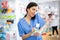 Portrait of woman pharmacist working in drugstore