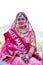 Portrait of an woman from rajasthan in traditional rajasthani clothes