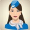 Portrait of woman in stewardess uniform