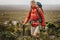 Portrait of a woman on a trekking campaign