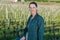 Portrait woman in vineyard