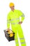 Portrait of worker wearing safety jacket