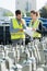 Portrait workers at cement plant