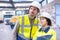 Portrait workers on recycling plant