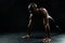 Portrait of youg afro american sports man doing pushup exercise