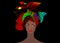 Portrait of the young African woman in a colorful turban. Wrap Afro fashion, Ankara, Kente, kitenge, African women dresses.