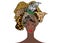 Portrait of the young African woman in a colorful turban. Wrap Afro fashion, Ankara, Kente, kitenge, African women dresses animal