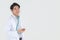 Portrait of young Asian happy and smile male medical doctor with stethoscop