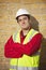 Portrait of young attractive construction worker