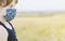 Portrait of young girl close up with protective face mask with flower texture