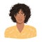 Portrait of a young handsome guy with afro hairstyle. Avatar of metis man. Latino guy