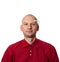 Portrait of young man with handmade EEG headset on head