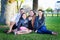 Portrait of a young Maori family