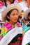 Portrait of a young woman performing during Festival of the Virgin de la Candelaria in Lima, Peru.