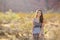 Portrait of young woman in Red Rock, Nevada, USA