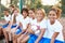 Portrait Of Youth Football Team Training Together