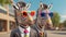 Portrait zebra glasses intelligent business suit funny head animal design cute mammal