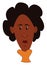 Portraite of a girl with dark curly hair and yellow turtleneck vector illustration