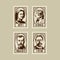 Portraits of famous Russian historical figure Stamps