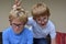 Portraits of a giggly brothers