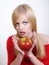 Portrate of beautiful girl with the apple