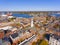 Portsmouth historic downtown aerial view, NH, USA