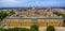 Portugal: aerial top view of the Royal Convent and Palace of Mafra, palace and monastery next to Lisbon