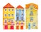 Portugal architecture. Watercolor old stone europe houses. Hand drawn cartoon illustration