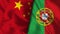 Portugal and China Flag - 3D illustration Flag