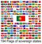 Portugal, collection of vector images of flags of the world