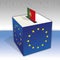 Portugal, European parliament elections, ballot box and flag