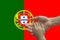 Portugal flag, intergration of a multicultural group of young people