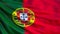 Portugal flag. Waving flag of Portugal 3d illustration
