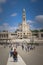 Portugal, FÃ¡tima, Pilgrims, on pilgrimage, kneeling before Our Lady of Fatima