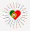 Portugal heart with flag of the country.