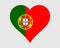 Portugal Heart Flag. Portuguese Love Shape Country Nation National Flag. Portuguese Republic Banner Icon Sign Symbol. EPS Vector