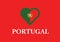 Portugal heart shape love symbol national flag