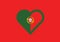 Portugal heart shape love symbol national flag