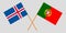 Portugal and Iceland. The Portuguese and Icelandic flags. Official colors. Correct proportion. Vector